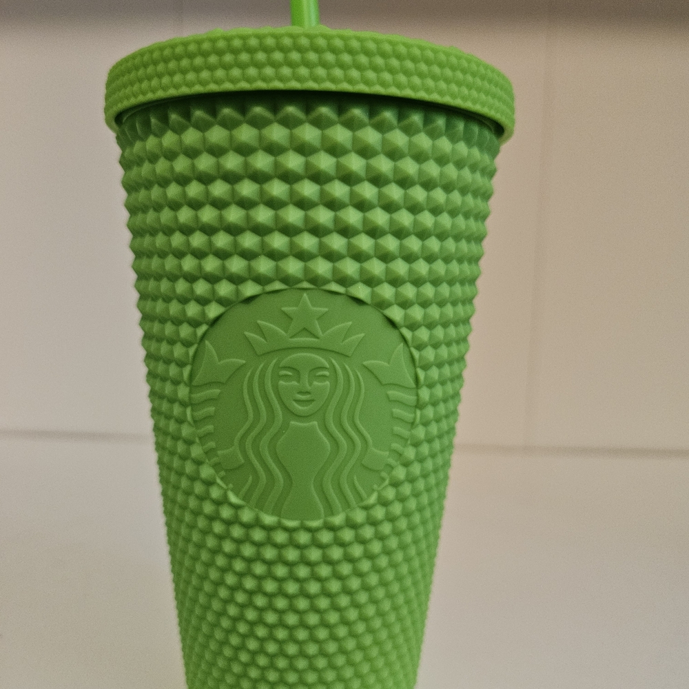 NEW Starbucks Neon Green Studded Tumbler